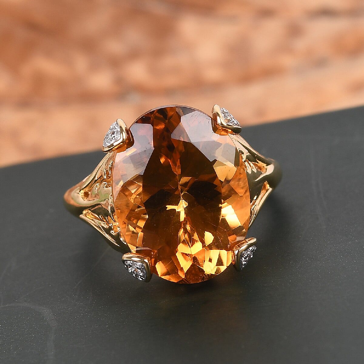 GP Italian Garden Collection Serra Gaucha Citrine and Multi Gemstone Fancy Ring in Vermeil Yellow Gold Over Sterling Silver (Size 9.0) 8.75 ctw image number 1