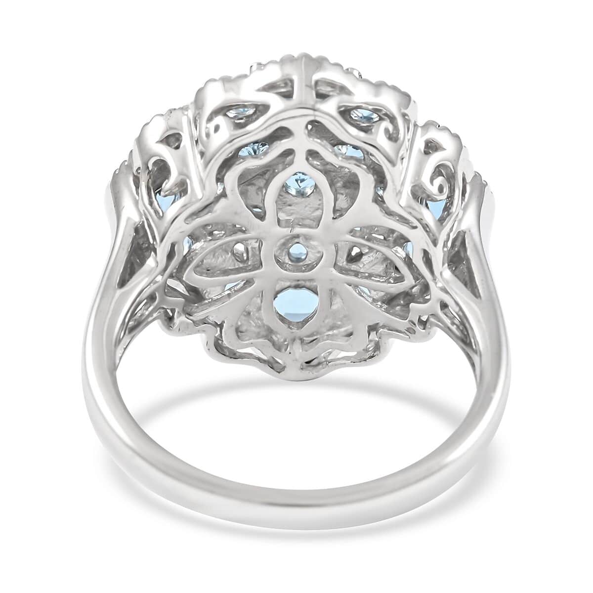 Santa Maria Aquamarine Ring in Platinum Over Sterling Silver (Size 7.0) 3.00 ctw image number 4