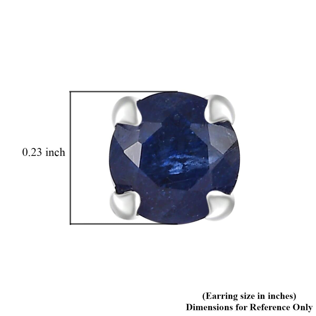 Madagascar Blue Sapphire Earrings, Stud Earrings For Women, Solitaire Earrings, Round Shape Citrine Solitaire, Platinum Plated Sterling Silver Earrings 2.15 ctw image number 5