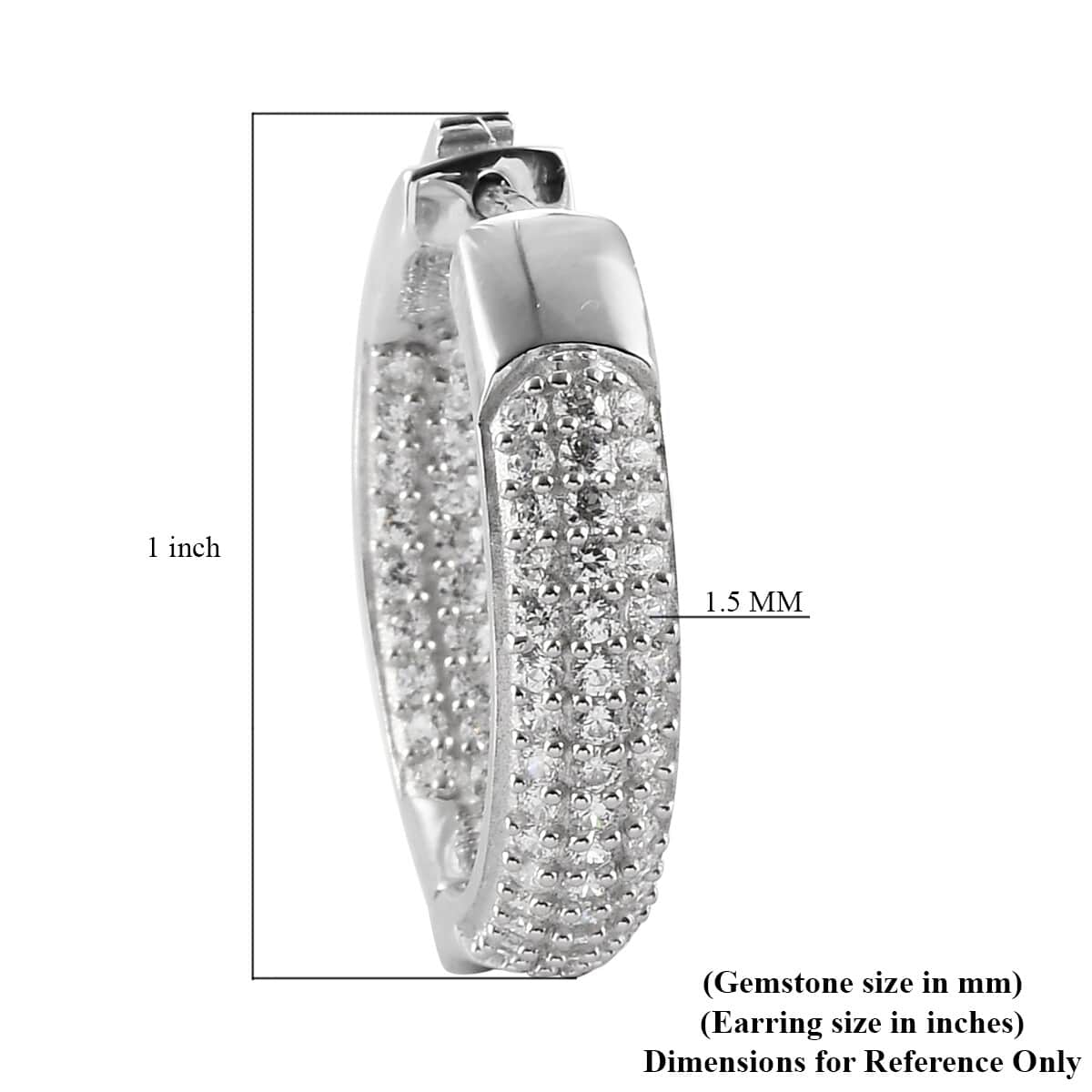 Lustro Stella Made with Finest CZ Inside Out Hoop Earrings in Platinum Over Sterling Silver 3.75 ctw image number 4