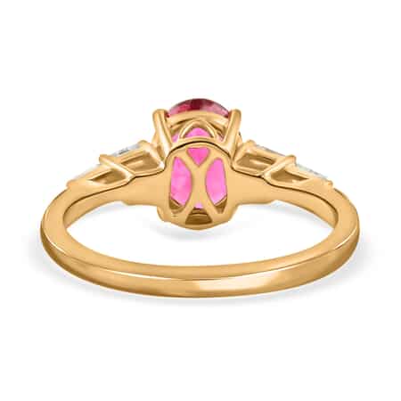 Iliana 18K Yellow Gold AAA Ouro Fino Rubellite and G-H SI Diamond Ring (Size 7.0) 3.80 Grams 2.20 ctw image number 4