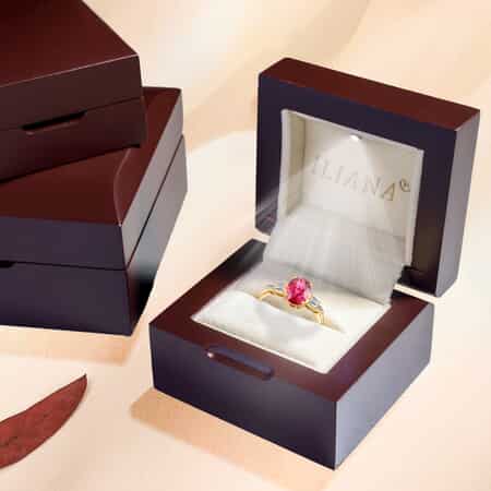 Iliana 18K Yellow Gold AAA Ouro Fino Rubellite and G-H SI Diamond Ring (Size 7.0) 3.80 Grams 2.20 ctw image number 6