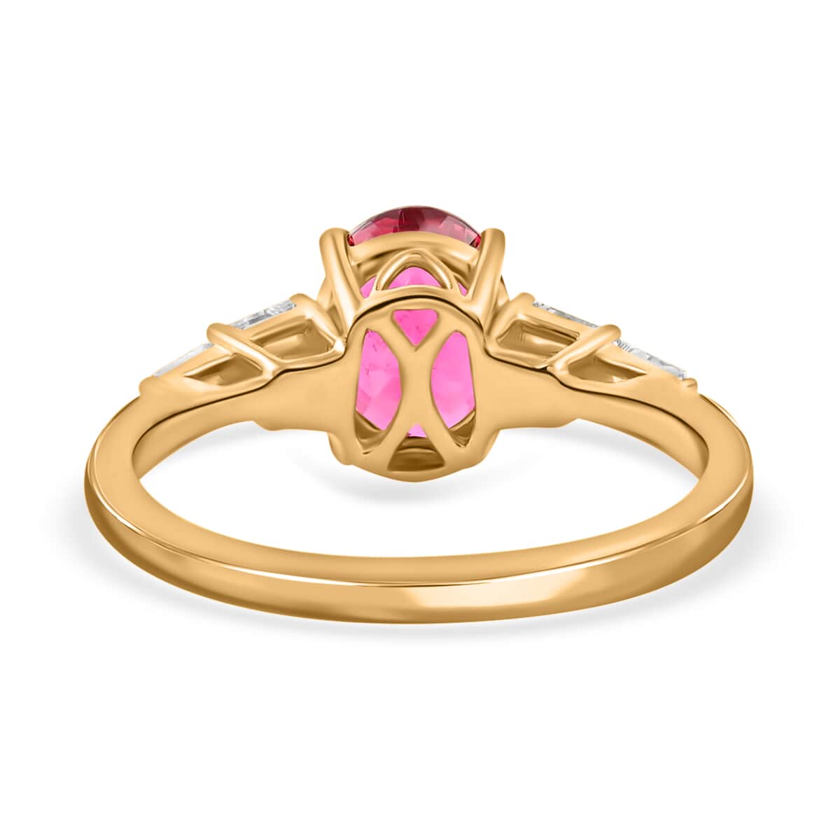 Iliana 18K Yellow Gold AAA Ouro Fino Rubellite and G-H SI Diamond Ring (Size 9.0) 2.20 ctw image number 4