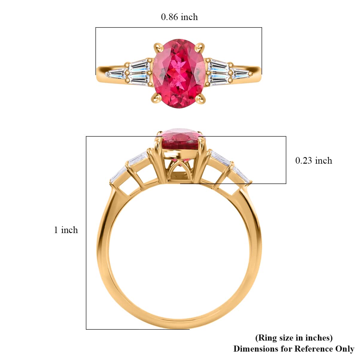 Iliana 18K Yellow Gold AAA Ouro Fino Rubellite and G-H SI Diamond Ring (Size 9.0) 2.20 ctw image number 5