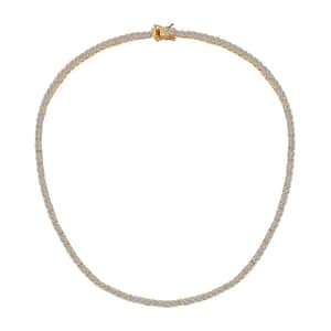 Moissanite Tennis Necklace 18 Inches in Vermeil Yellow Gold Over Sterling Silver 14.20 ctw
