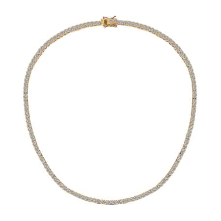 Moissanite Tennis Necklace 18 Inches in Vermeil Yellow Gold Over Sterling Silver 14.20 ctw image number 0