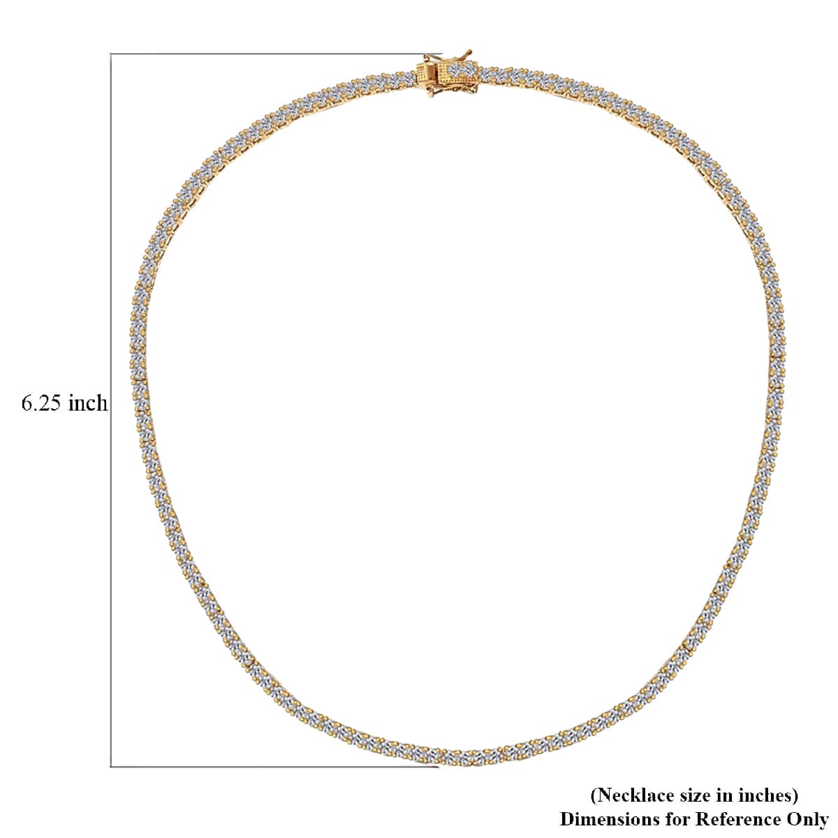 Moissanite Tennis Necklace 18 Inches in Vermeil Yellow Gold Over Sterling Silver 14.20 ctw image number 4