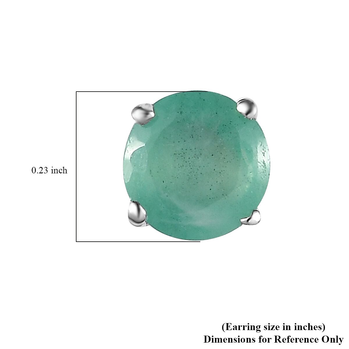 Socoto Emerald Solitaire Stud Earrings in Platinum Over Sterling Silver 1.50 ctw