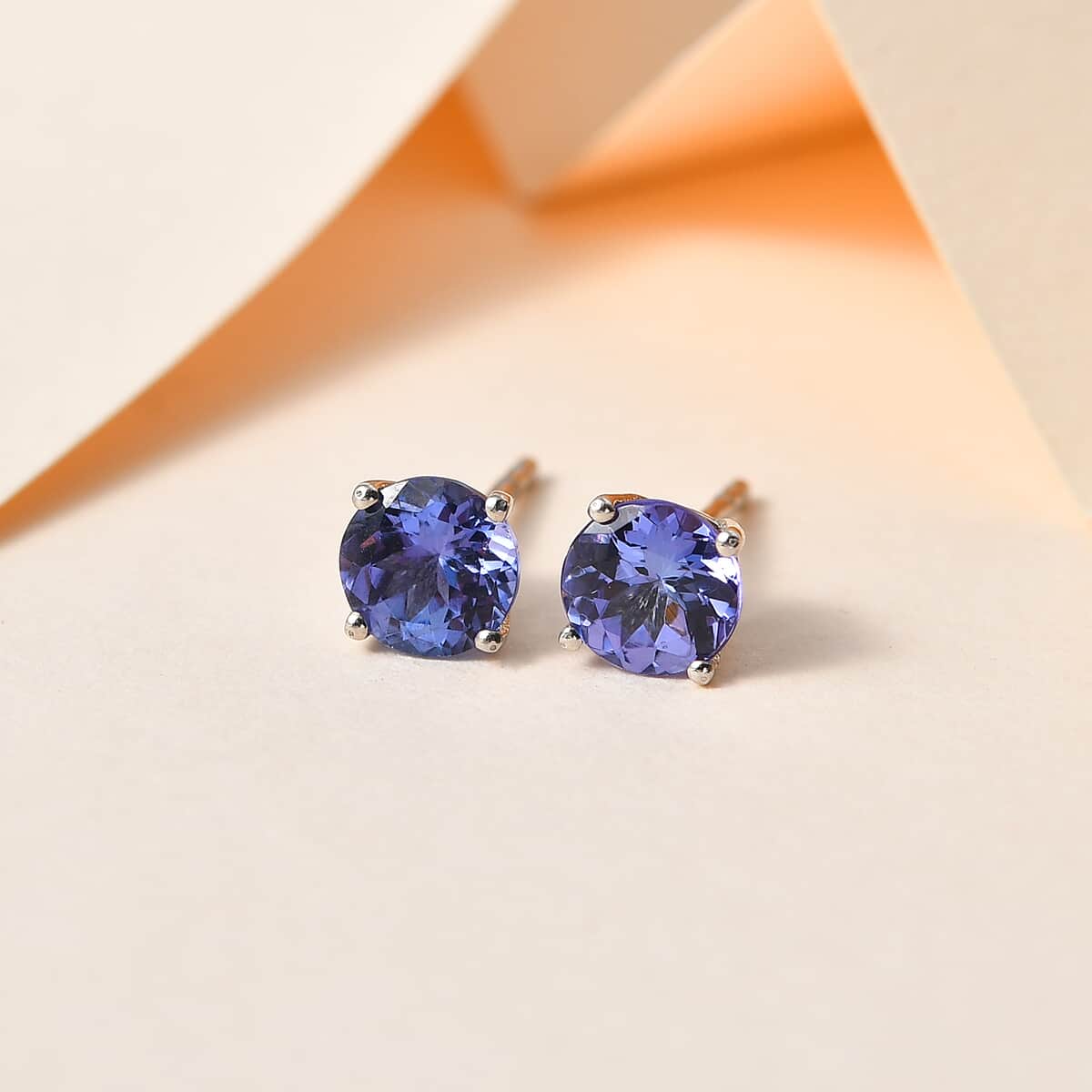 Tanzanite Stud Earrings in Platinum Over Sterling Silver 1.85 ctw image number 1