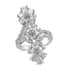 LUSTRO STELLA Made with Finest CZ Floral Ring in Platinum Over Sterling Silver (Size 7.0) 5.25 ctw image number 0