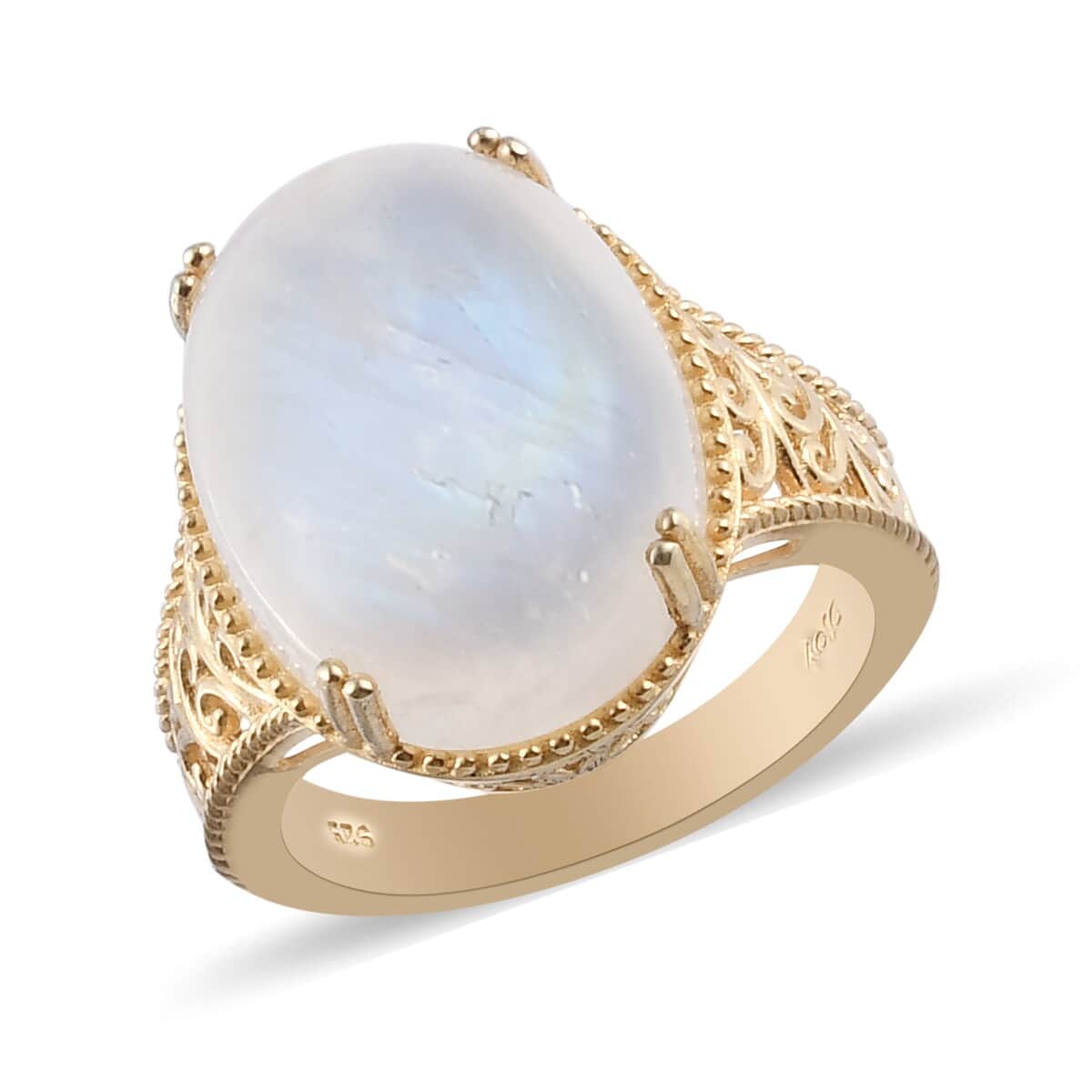Rainbow Moonstone Ring in 14K Yellow Gold Over Sterling Silver (Size 9.0) 16.80 ctw image number 0