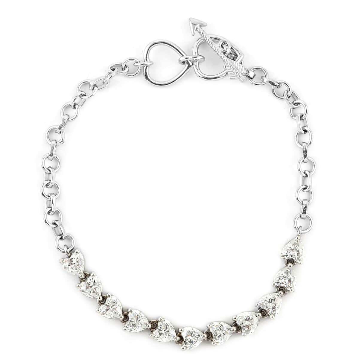 Lustro Stella Made with Finest CZ Bracelet in Platinum Over Sterling Silver (7.25 In) 7.90 ctw image number 0