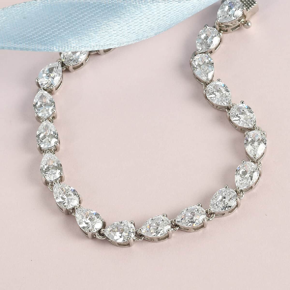 Lustro Stella Made with Finest CZ Bracelet in Platinum Over Sterling Silver (6.50 In) 22.70 ctw image number 1