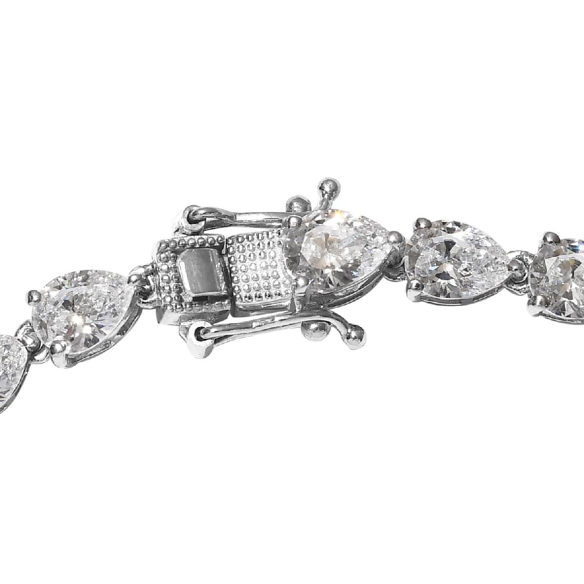 LUSTRO STELLA Made with Finest CZ Bracelet in Platinum Over Sterling Silver (6.50 In) (7.80 g) 22.70 ctw image number 3