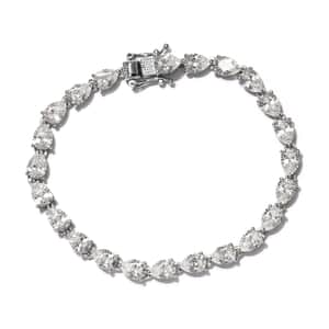 LUSTRO STELLA Made with Finest CZ Bracelet in Platinum Over Sterling Silver (6.50 In) (7.80 g) 22.70 ctw