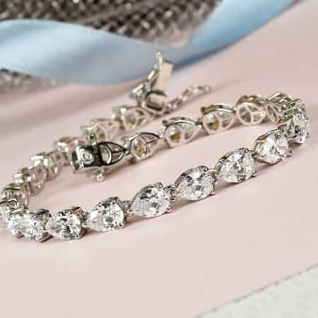 Lustro Stella Made with Finest CZ Bracelet in Platinum Over Sterling Silver (7.25 In) 26.65 ctw image number 1