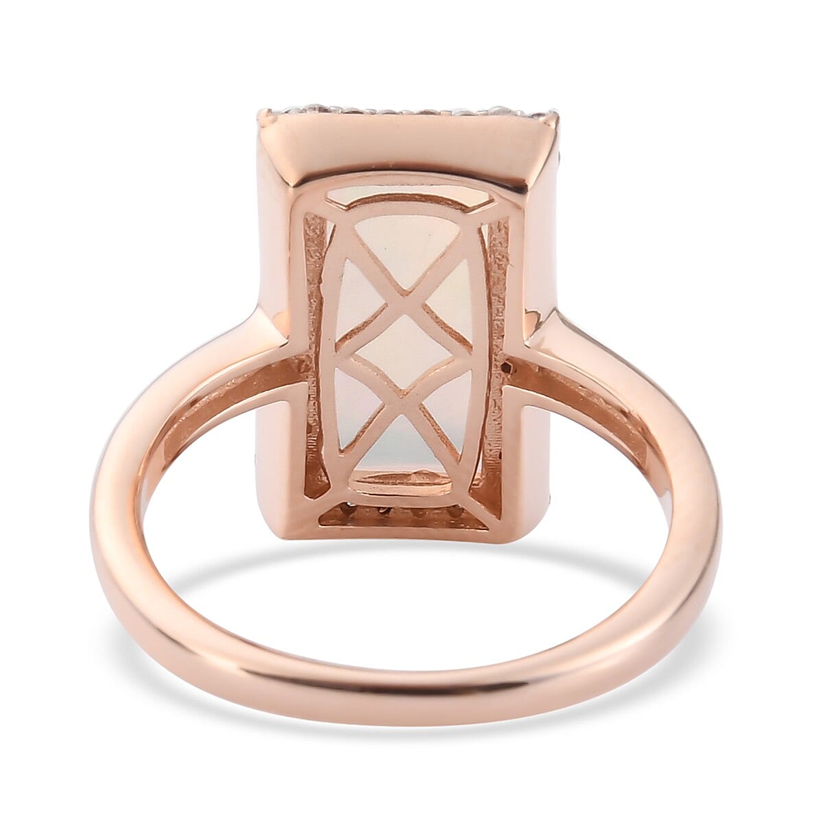 Ethiopian Welo Opal and Zircon 4.62 ctw Ring in Vermeil Rose Gold Over Sterling Silver (Size 9.0) image number 5