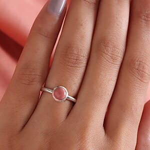 American Oregon Peach Opal Ring in Platinum Over Sterling Silver (Size 5.0) 0.65 ctw