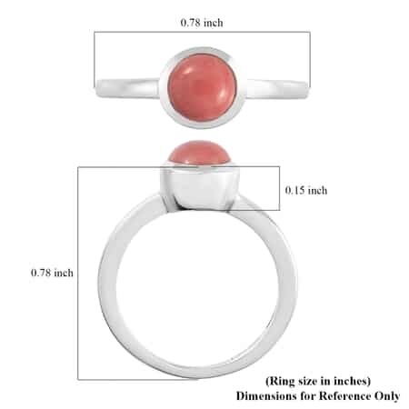 American Oregon Peach Opal Ring in Platinum Over Sterling Silver (Size 5.0) 0.65 ctw image number 6