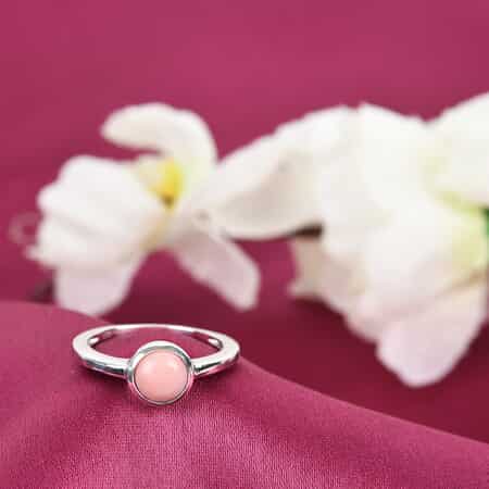 American Oregon Peach Opal Ring in Platinum Over Sterling Silver (Size 8.0) 0.65 ctw image number 1
