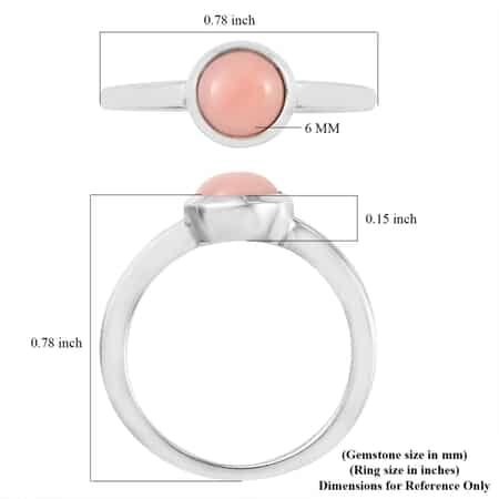 American Oregon Peach Opal Ring in Platinum Over Sterling Silver (Size 8.0) 0.65 ctw image number 5