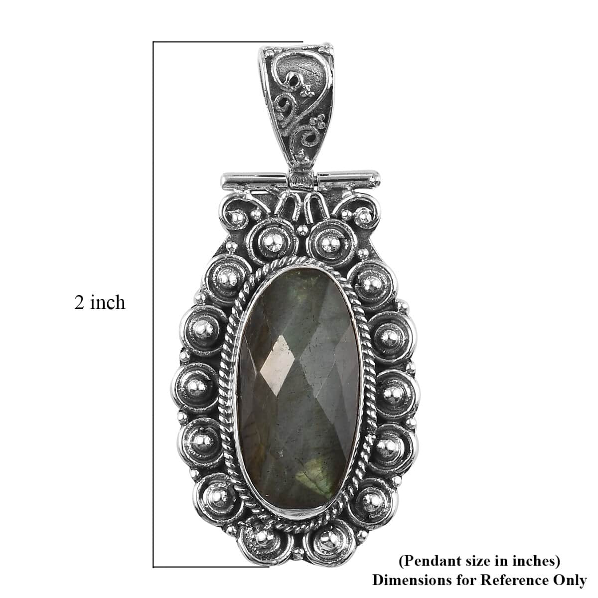 Malagasy Labradorite Pendant in Platinum Over Sterling Silver 7.50 ctw image number 2