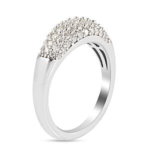 Moissanite 1.05 ctw Ring in Rhodium Over Sterling Silver (Size 9)