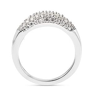 Moissanite 1.05 ctw Ring in Rhodium Over Sterling Silver (Size 9)