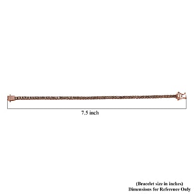 D'Joy Natural Champagne Diamond 5.00 ctw Tennis Bracelet in Vermeil Rose Gold Over Sterling Silver (7.25 In)