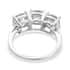 LUXORO 10K White Gold Made with Finest CZ 3 Stone Ring (Size 9.0) 6.50 ctw image number 4
