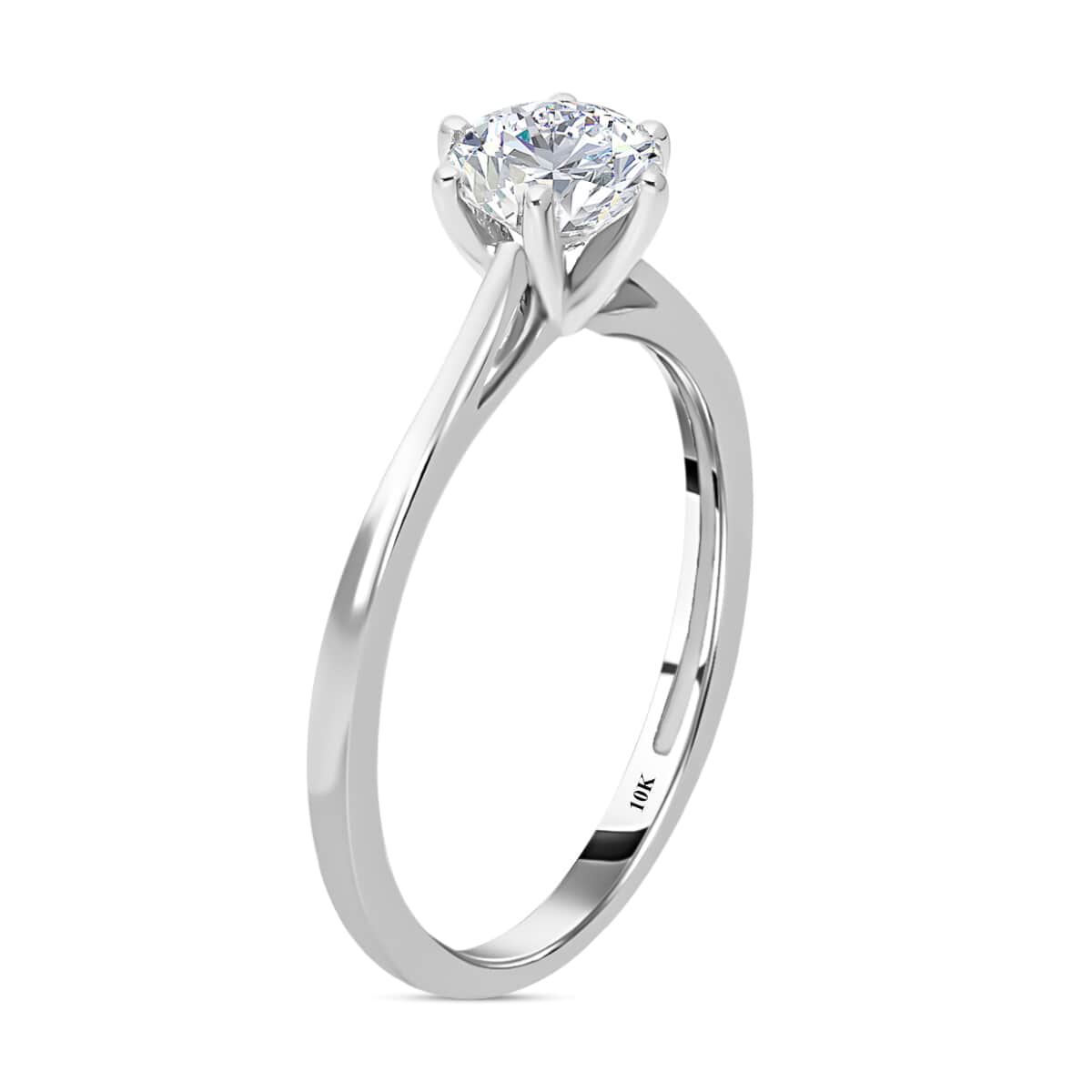 Luxoro 10K White Gold G-H I3 Diamond Solitaire Ring (Size 10.0) 0.90 ctw image number 3