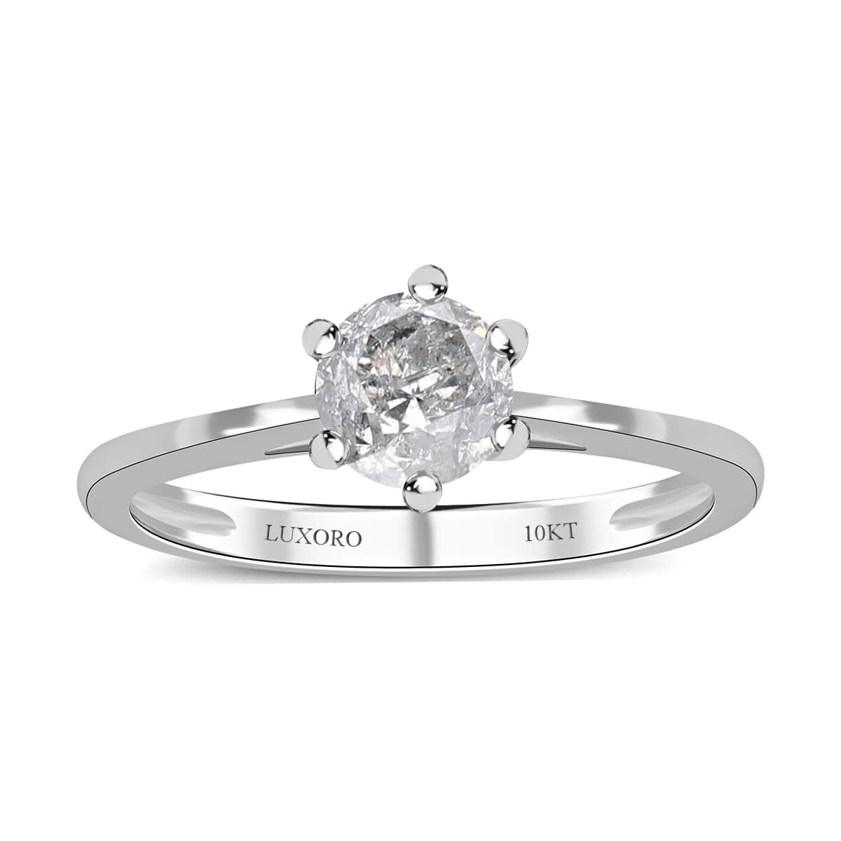 Luxoro G-H I3 Diamond 0.90 ctw Solitaire Ring in 10K White Gold (Size 6.0) image number 0