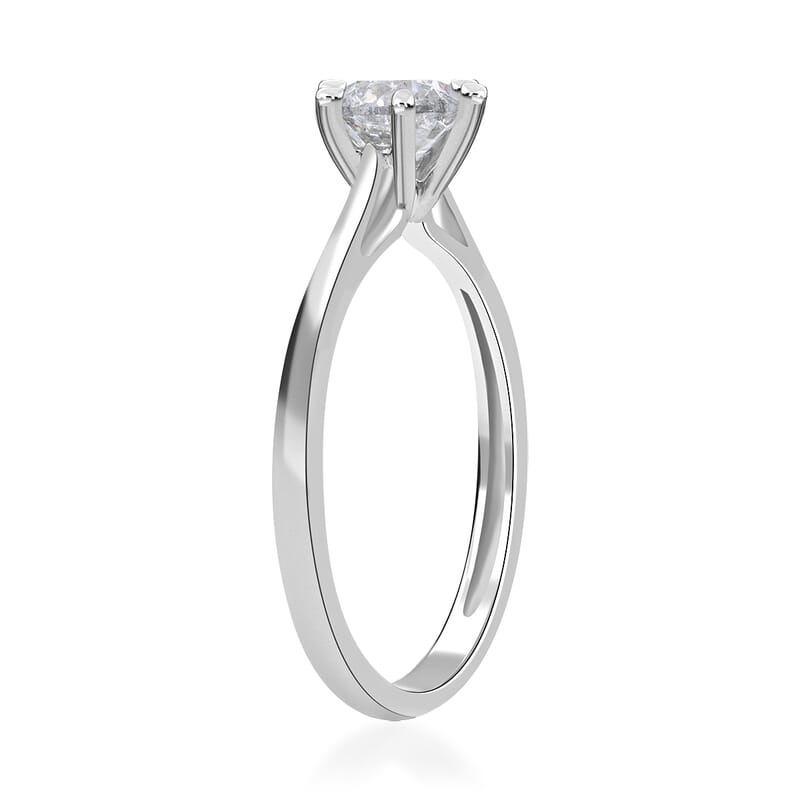 Luxoro G-H I3 Diamond 0.90 ctw Solitaire Ring in 10K White Gold (Size 6.0)