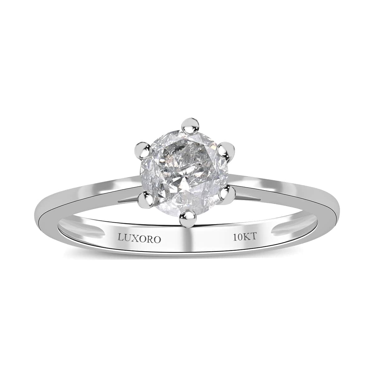 Luxoro G-H I3 Diamond 0.90 ctw Solitaire Ring in 10K White Gold (Size 7.0) image number 0