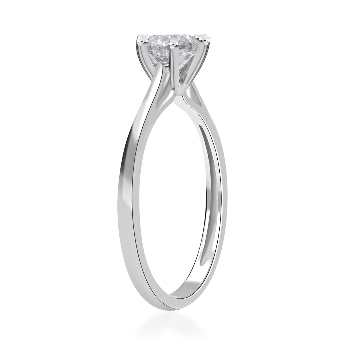 Luxoro G-H I3 Diamond 0.90 ctw Solitaire Ring in 10K White Gold (Size 7.0) image number 3