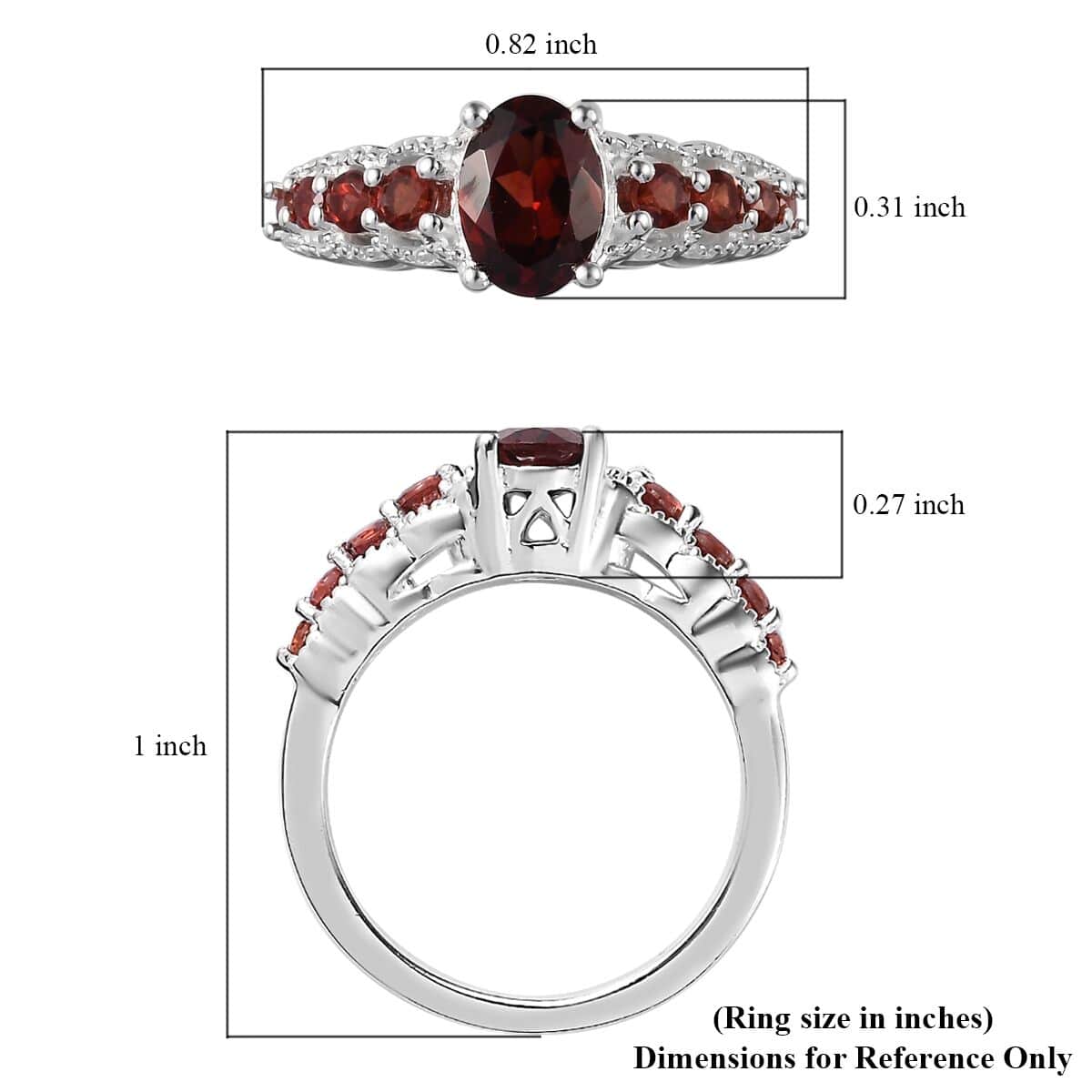 Mozambique Garnet 925 Sterling Silver Solitaire sale Ring - Size 9 - 2.90 ctw