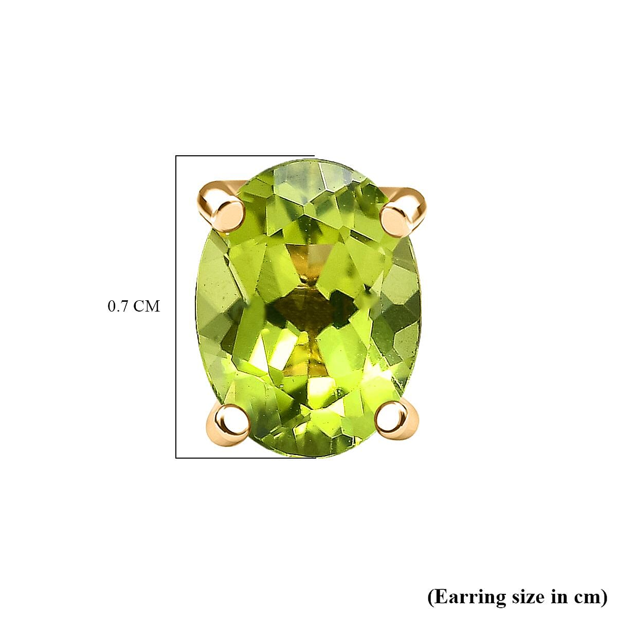 Peridot Solitaire Stud Earring in 14K Yellow Gold Over Sterling Silver 1.50 ctw