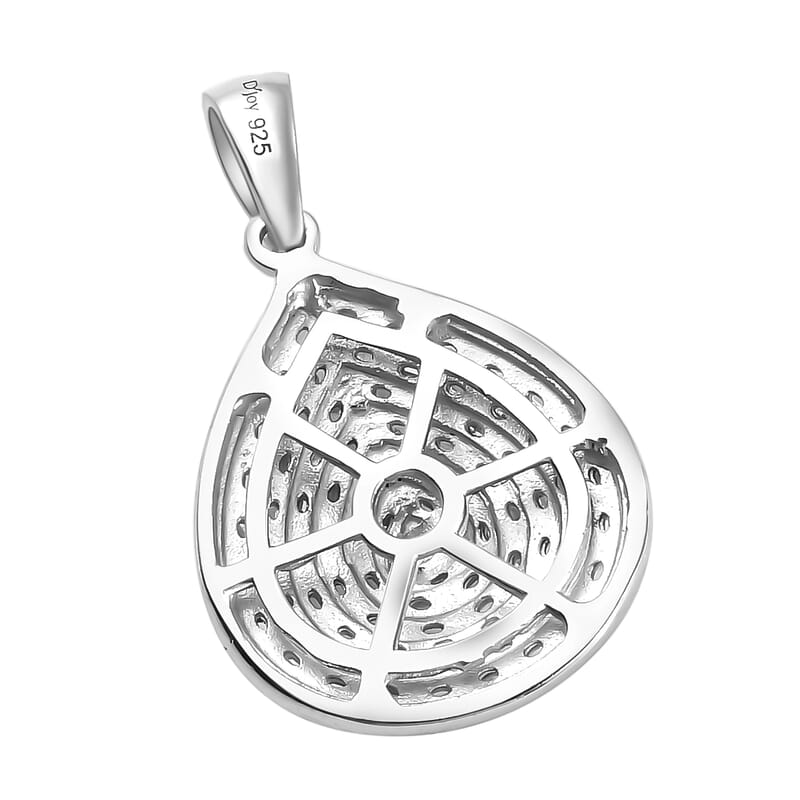 Diamond Pear Shape Cluster Pendant in Platinum Over Sterling Silver 0.75 ctw