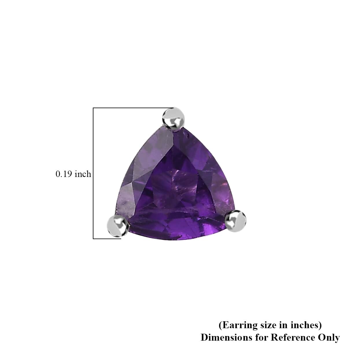 African Amethyst Solitaire Stud Earrings in Platinum Over Sterling Silver 1.25 ctw image number 4