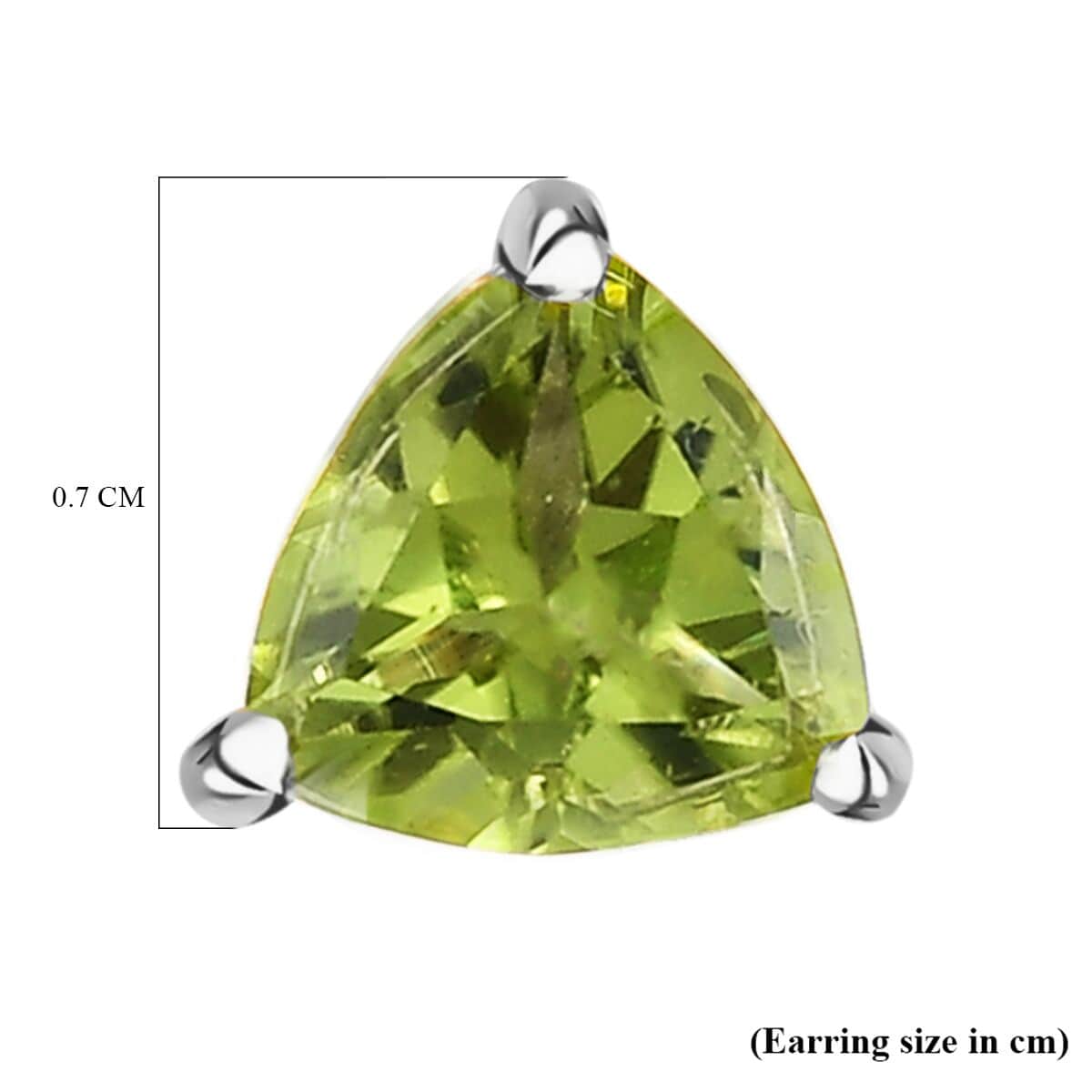 Peridot Solitaire Stud Earrings in Platinum Over Sterling Silver 1.65 ctw image number 4