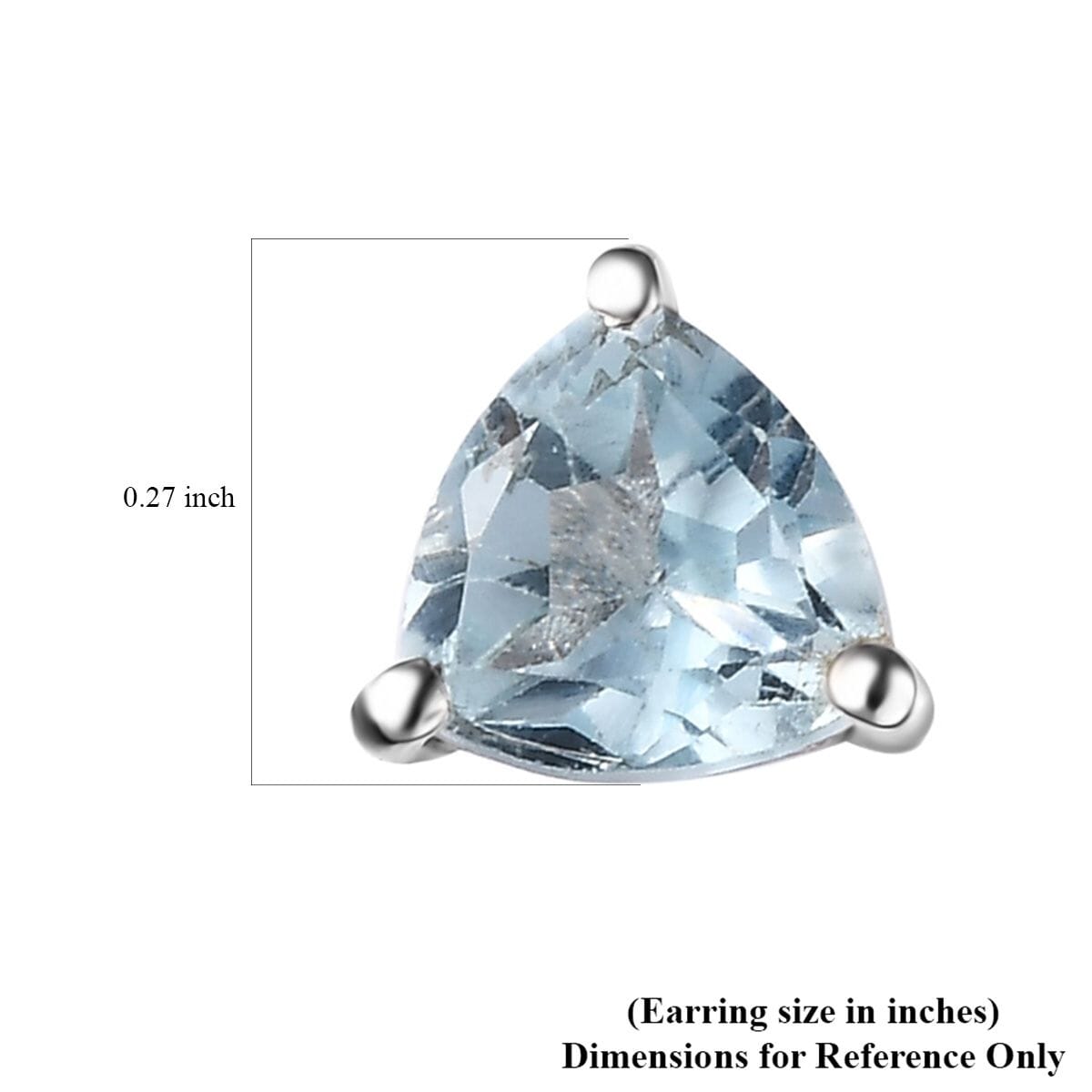 Blue Topaz Sterling Silver Stud Earrings - 6 Sizes Available Blue Topaz Sterling Silver Stud Earrings - 6 Sizes Available