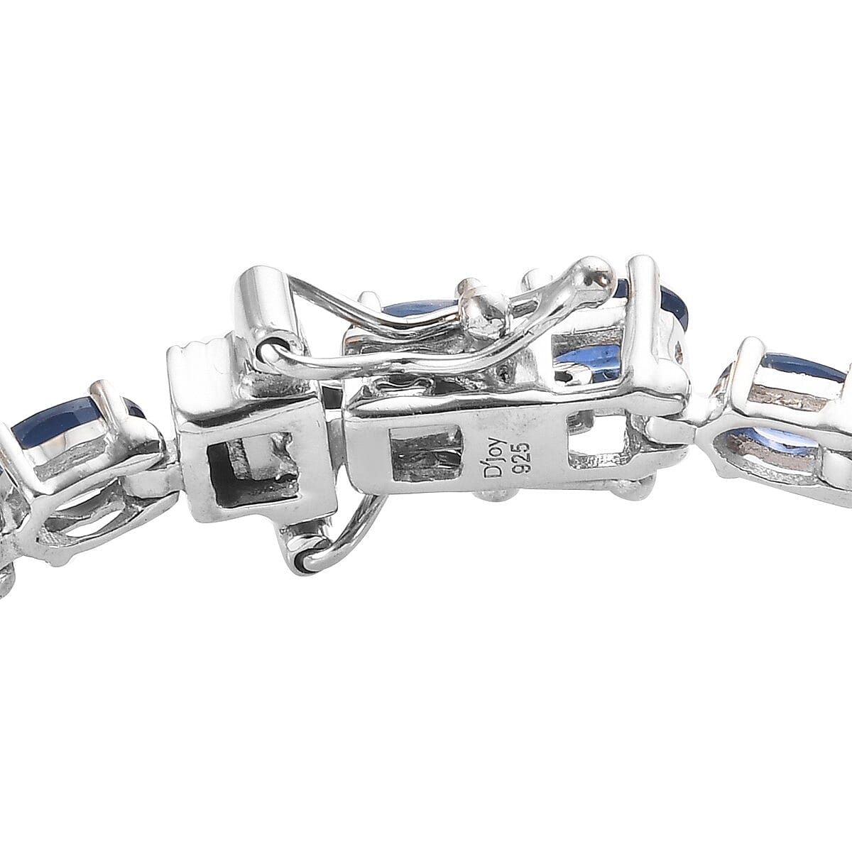 Kanchanaburi Blue Sapphire Tennis Bracelet in Platinum Over Sterling Silver (7.25 In) 9.75 ctw image number 3