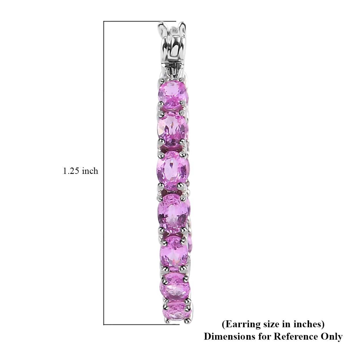 Madagascar Pink Sapphire Inside Out Hoop Earrings in Platinum Over Sterling Silver 3.90 ctw image number 3