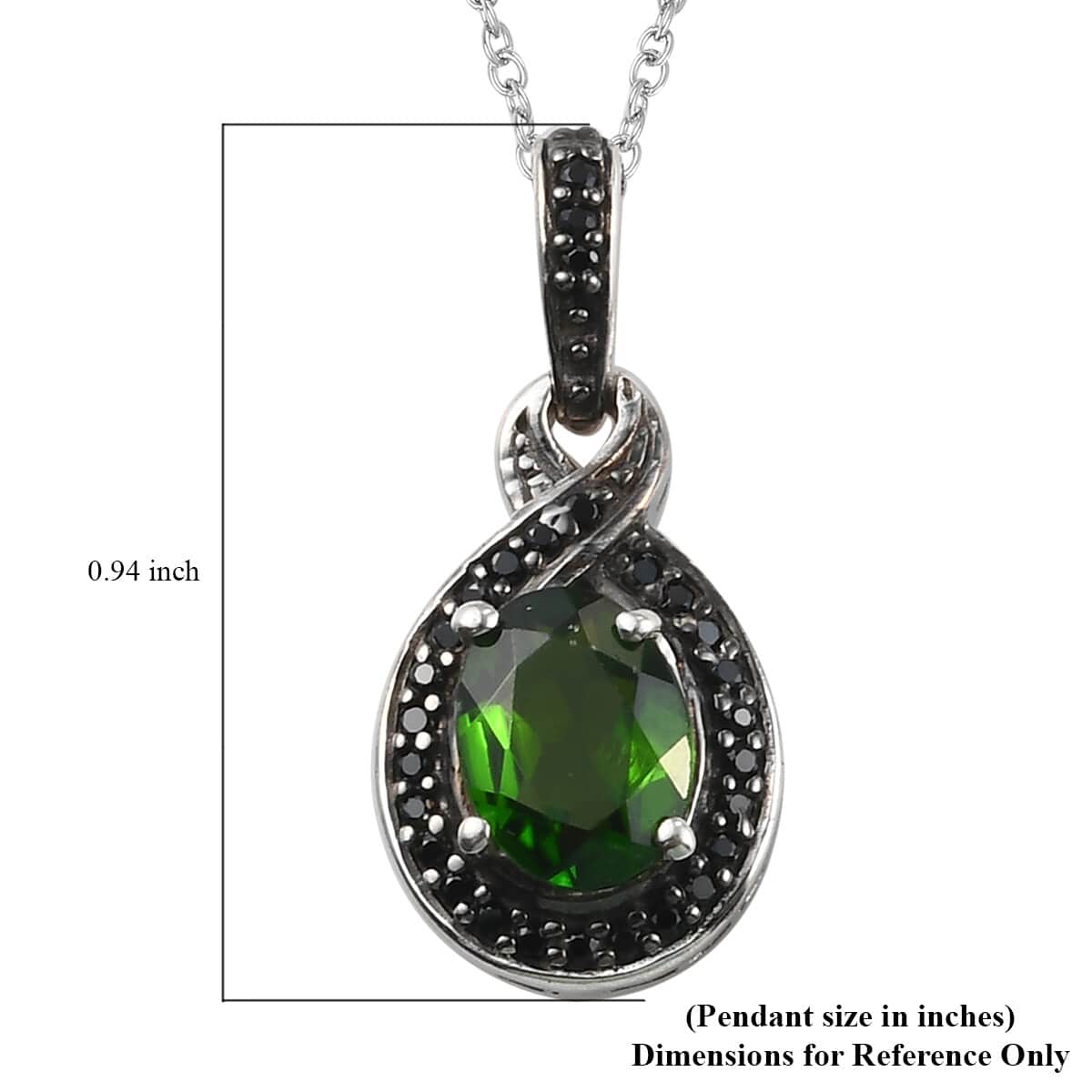 Pendant with Chain in Platinum Over Sterling Silver  Silver Wt. 5.35 g 1.92 ctw image number 3