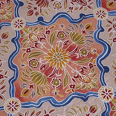 Homesmart Orange and Blue Printed Microfiber Quilt (Queen) and Set of 2 Shams, Quilt Set, Comforter Set, Bed Comforters