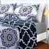 Homesmart White, Green and Blue Printed Microfiber Quilt (King) and Set of 2 Shams , Quilt Set , Comforter Set , Bed Comforters image number 2
