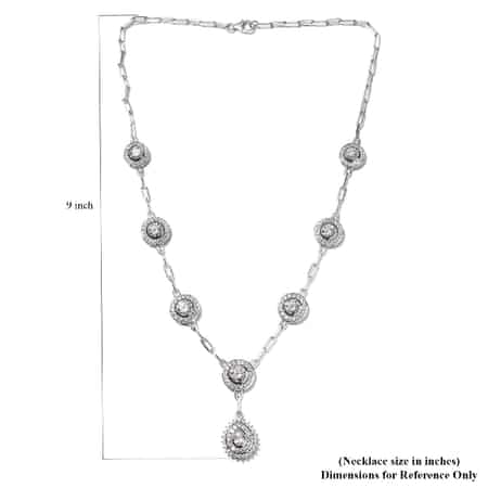 Lustro Stella Made with Finest CZ Paper Clip Link Necklace 18 Inches in Platinum Over Sterling Silver 18.35 ctw image number 5