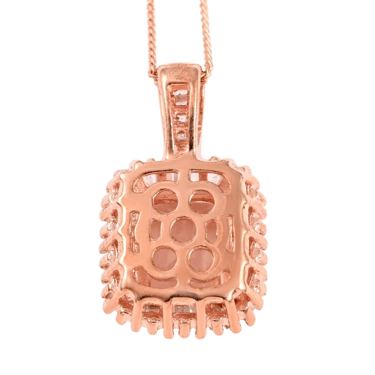 Marropino Morganite and Diamond Pendant Necklace 20 Inches in 14K Rose Gold Over Sterling Silver 1.90 ctw image number 5