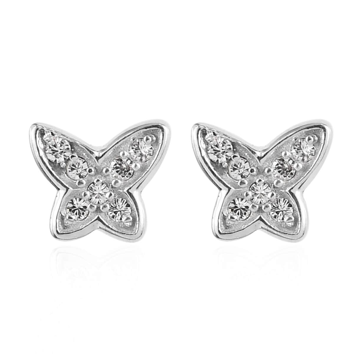 Crystal Stud Earrings in Platinum Over Sterling Silver image number 0