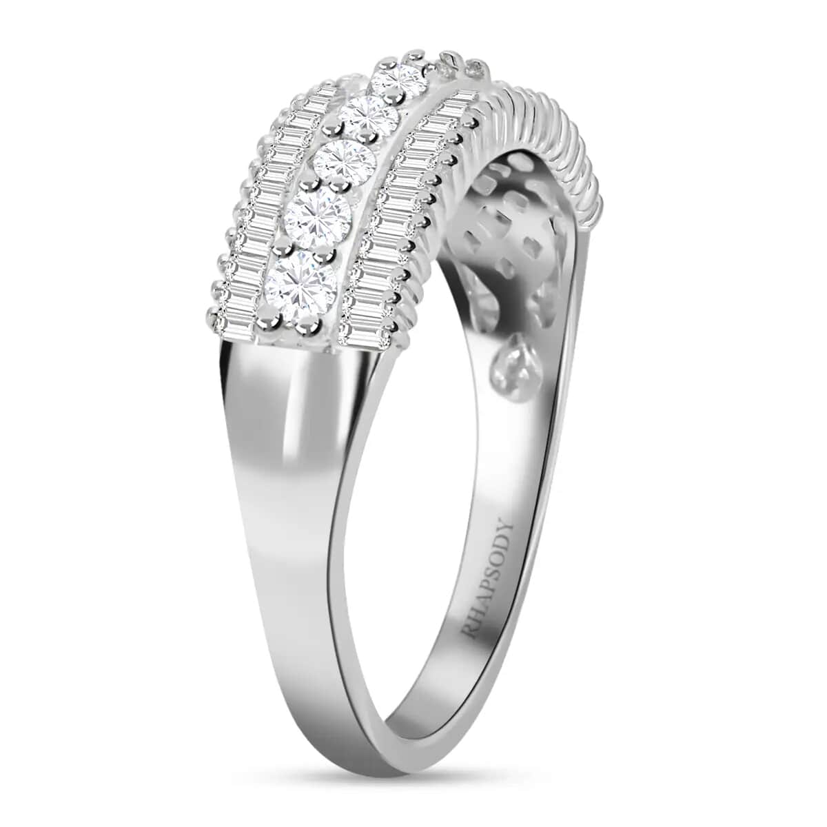 RHAPSODY IGI Certified 950 Platinum Diamond E-F VS Band Ring 6.90 Grams 1.00 ctw image number 3